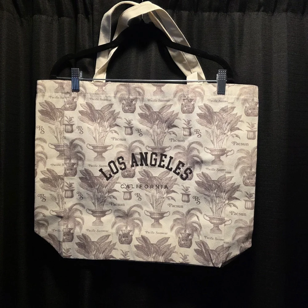 NEW PacSun Reusable Etoile Monogram Print‎ Canvas Tote Bag.